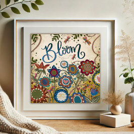 Poster Dragonfly Floral Bloom Inspirador Inspirividade