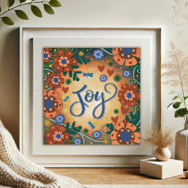 Poster Dragonfly Floral Joy Inspirando Inspirividade Amar