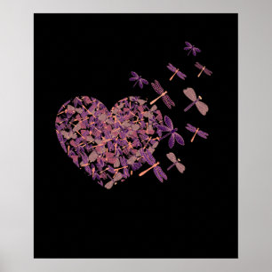 Poster Dragonfly Heart Voando para fora do Heart Lover Cl
