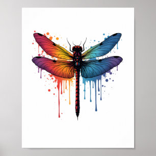 Poster Dragonfly legal em Dragonfly pintada colorida