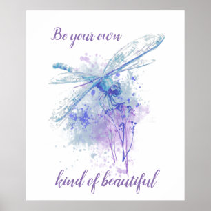 Poster Dragonfly Original na Cota Mauve Azul