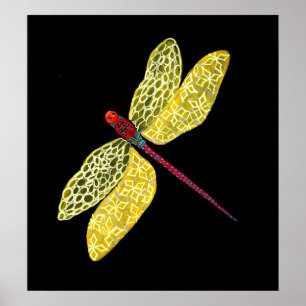 Pôster Dragonfly ouro