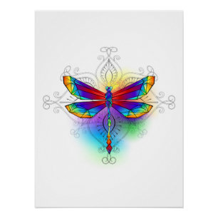 Pôster Dragonfly Poligonal