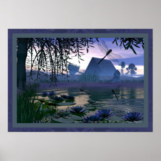 Poster Dragonfly Pond Por Michelle Wilder