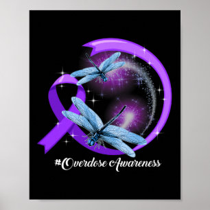 Poster Dragonfly Purple Ribbon Overdose Sensibilização 2