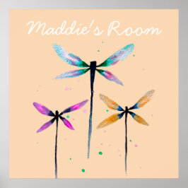 Poster Dragonlies aqucolor arte bonito