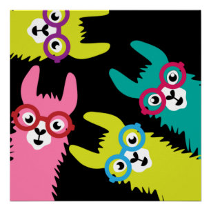 Pôster Drama Llama Colorful Camelid