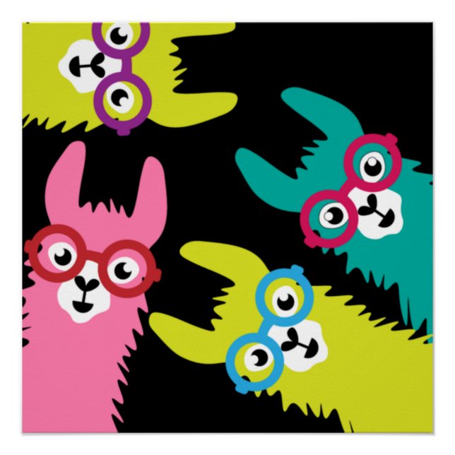 Pôster Drama Llama Colorful Camelid (Frente)