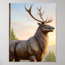 Poster Dramatic Animal Art: Robust Reindeer Portrait