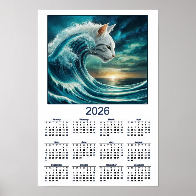 Poster Dramatic Cat and Ocean 2026 (Frente)