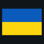 Poster Drapeau Ukraine<br><div class="desc">Drapeau de l'Ukraine: Les couleurs sont associées au paysage ukrainien,  les bandes horizontales bleue et jaune symbolisent le ciel bleu sur les champs de blé.</div>