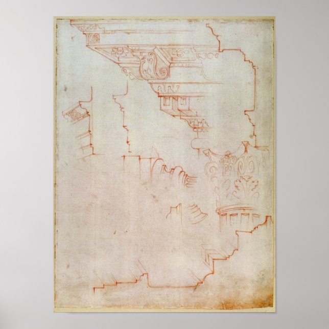 Pôster Drawing of architectural details (Frente)