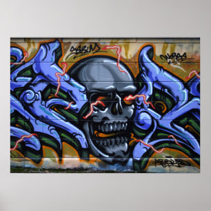 Pôster Dreadful Skull With Burning Eyes