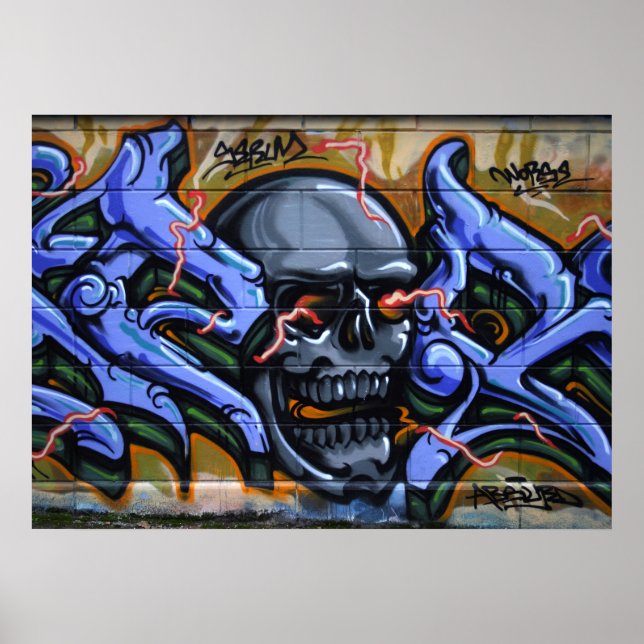 Pôster Dreadful Skull With Burning Eyes (Frente)