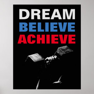 Poster Dream Acredita em Conseguir Construção de Pormenor