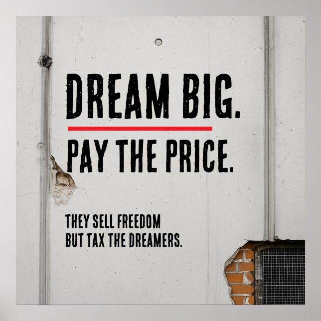 Poster Dream Big Inspirational Quote Urban Style (Frente)