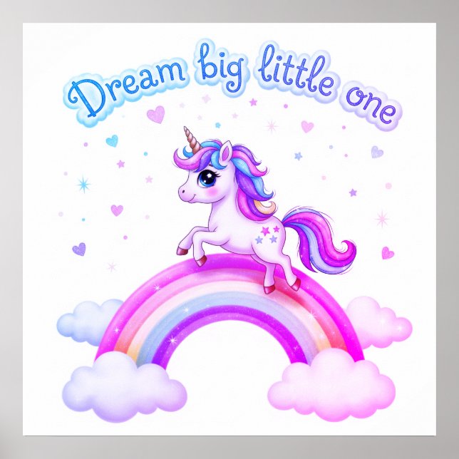 Poster Dream Big Little One Unicorn Magic (Frente)