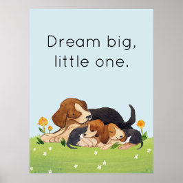Poster Dream Big Little One Watercolor Nursery