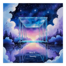 Pôster Dream Bridge – Surreal Watercolor Night Poster