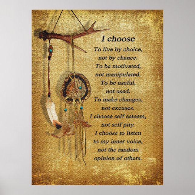 Poster Dream-Catcher, "Eu escolho" motivacional (Frente)