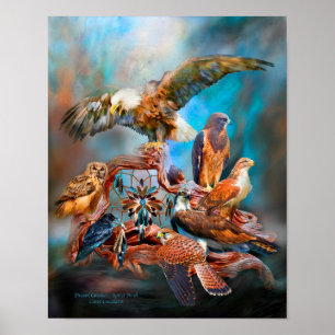 Pôster Dream Catcher_Spirit Birds Art Poster/Impressão