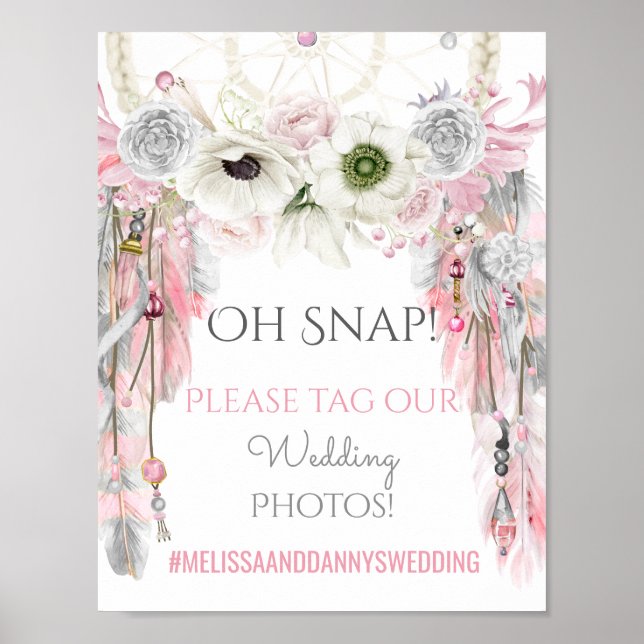 Poster Dream Catcher Tribal Boho Sinal Fotografias (Frente)