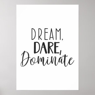 Poster Dream Dominate - Hustle Success Motivational