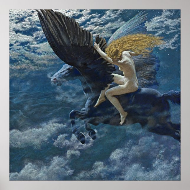 Poster “Dream Idyll - A Valkyrie” by Edward Robert Hughes (Frente)
