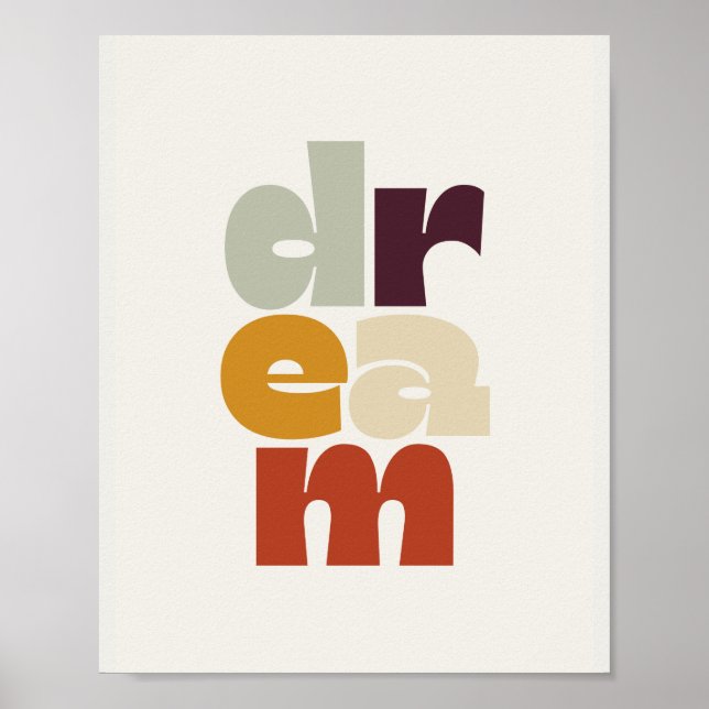 Poster Dream in retro color style (Frente)