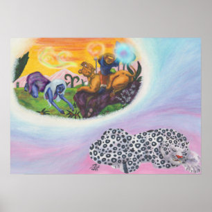 Poster Dream Snoknopard Eros anda Lioness Lion Princess