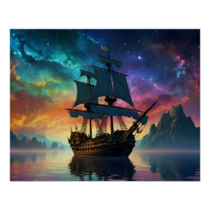 Pôster Dream Voyage em um céu surreal
