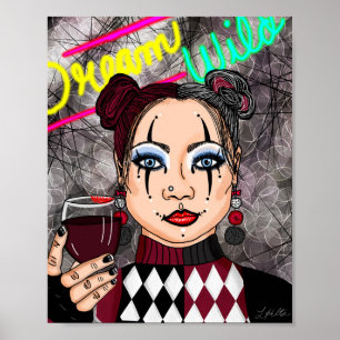 Poster Dream Wild Jester Harlequin Mulher