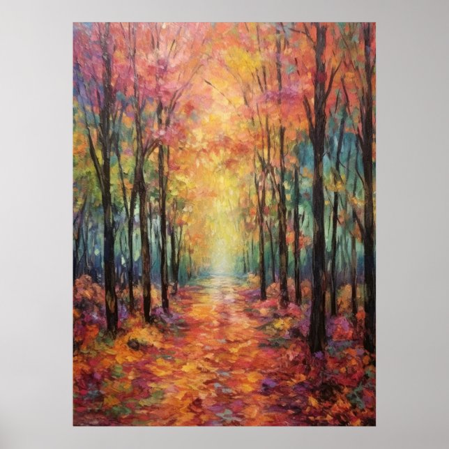 Poster Dreamall Fall Forest Walk Fine Art (Frente)
