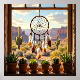 Poster Dreamcatcher, Desert Canyons, Cacti  