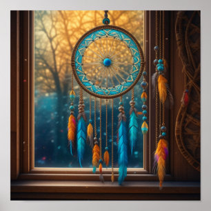 Poster Dreamcatcher em Folhas de Quebra de Janela