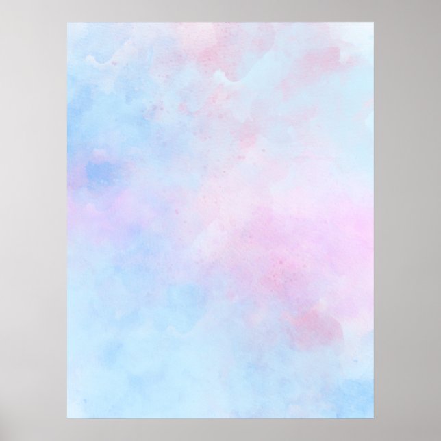 Poster Dreamcolor Watercolor Azul Rosa (Frente)