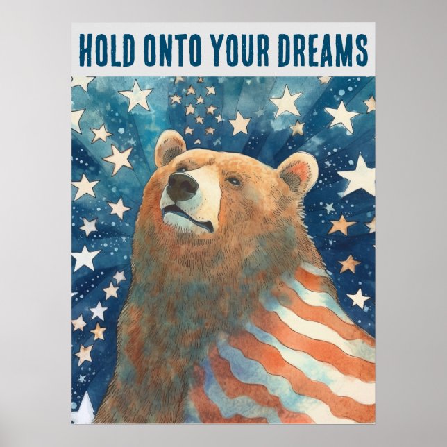 Poster Dreamer Stars and Strips Bear (Frente)