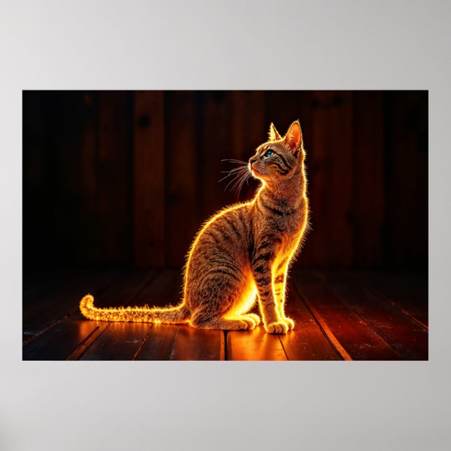 Poster Dreamine feline gold cat retrata lindos animais de (Frente)