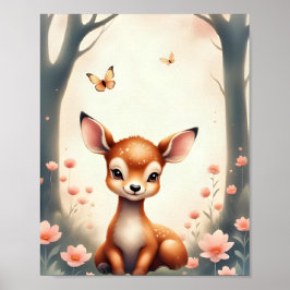 Poster Dreamland Woodland Deer Nursery Baby & Kids