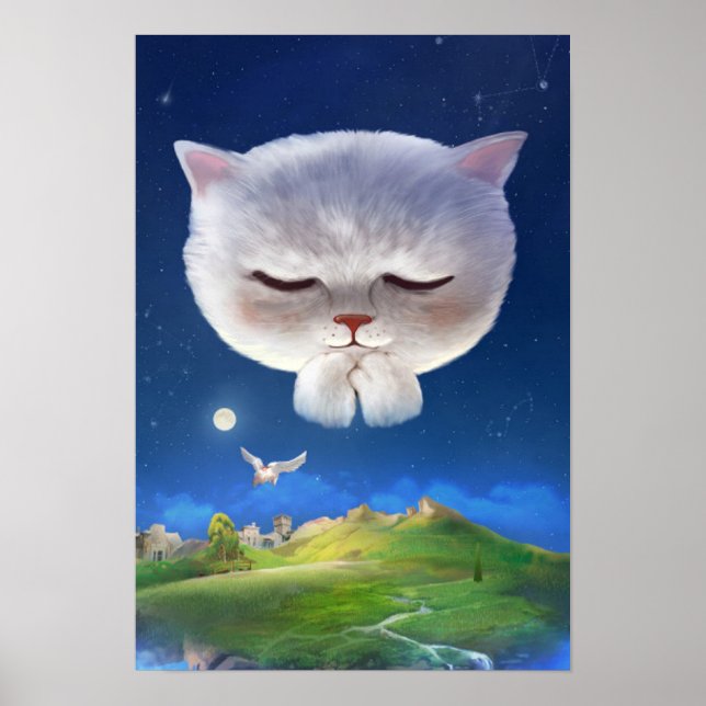 Poster Dreamnight Sky com Cat (Frente)