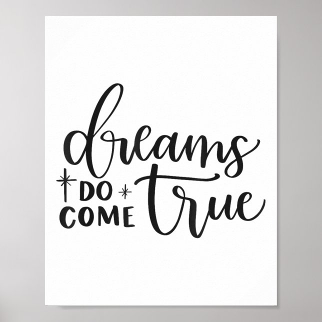 Poster Dreams Do Come True Insrational Motivational Sitiv (Frente)
