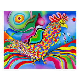 Pôster "Dreamscape Bird". Um abstrato surreal