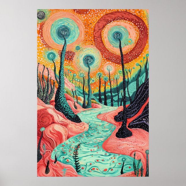 Poster Dreamscape Surrealista Cósmico 1801 (Frente)