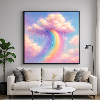 Poster Dreamy Cloud Rainbow - Pastel Painting Style