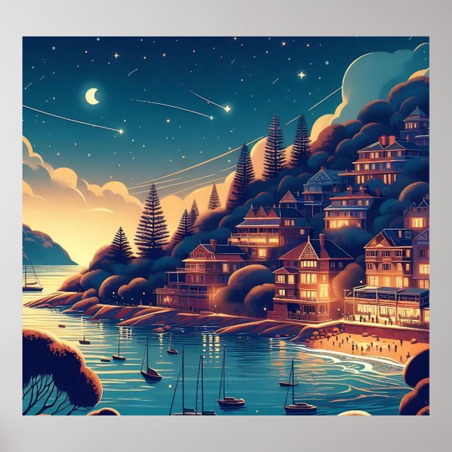 Poster Dreamy Coastal Night (Frente)