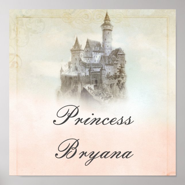 Pôster Dreamy Fairy Tale Storybook Castle Party Banner (Frente)