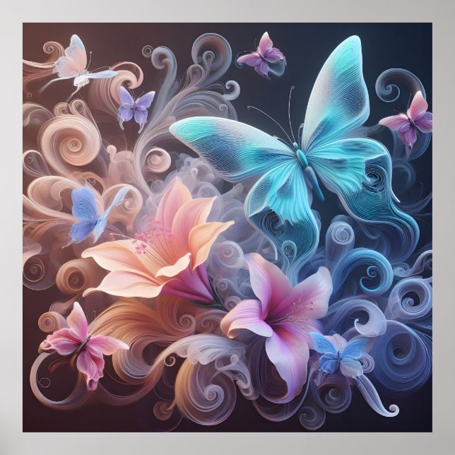 Poster Dreamy fantasy butterfly (Frente)