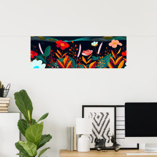 Poster Dreamy Floral Landscape 3