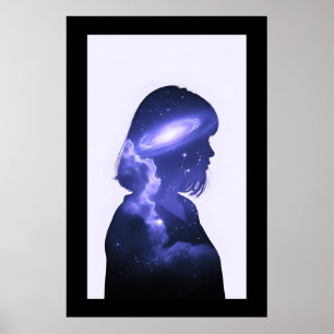 Poster Dreamy Galaxy Silhouette