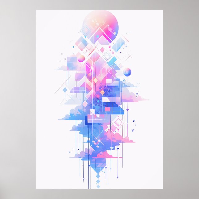 Poster Dreamy Geometric Skyscape (Frente)